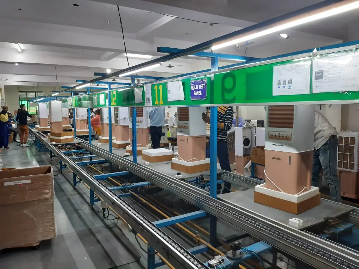 Air cooler assembly line at the Mitsoni factory